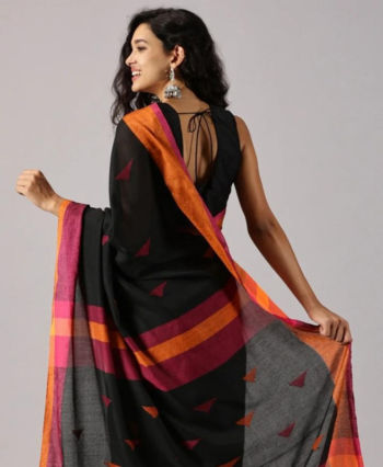Khadi Cotton Saree with Threadwork