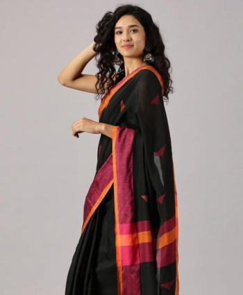 Khadi Cotton Saree with Threadwork