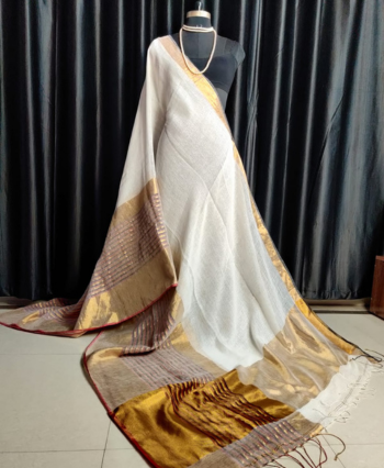 Linen with Zari Pallu Saree