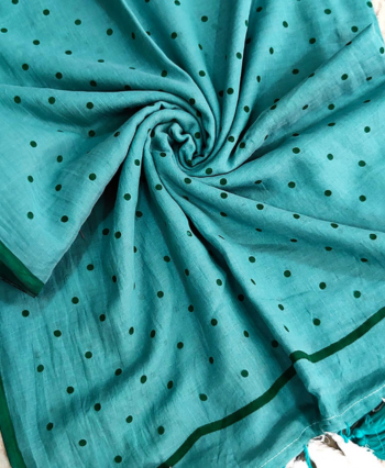 Mulcotton Saree in Polka Dot