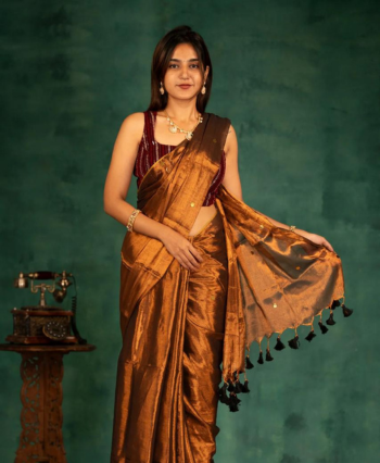 Pure Tissue with Guinea Embroidery Saree
