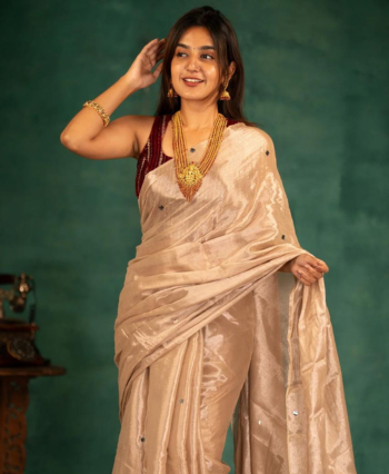 Pure Tissue with Guinea Embroidery Saree