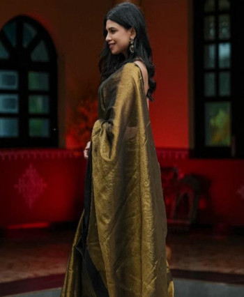 Tissue Saree with Black Border