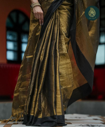 Tissue Saree with Black Border